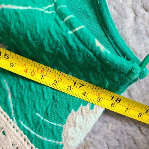 Anthropologie Maeve Emma Dress Size 12 Green Dandelion Floral Crochet Fit Flare - Picture 7 of 8